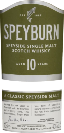 Getränke Verkäufe 2024 -Getränke Verkäufe 2024 10 years old whisky speyburn label 800x800